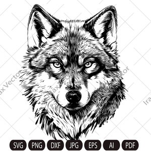 Wolf Face SVG File ,Wolf Head Svg , Wolf Svg , Wolf Clipart , Mountain Wolf Svg ,Wolf Shirt , Wolf Svg