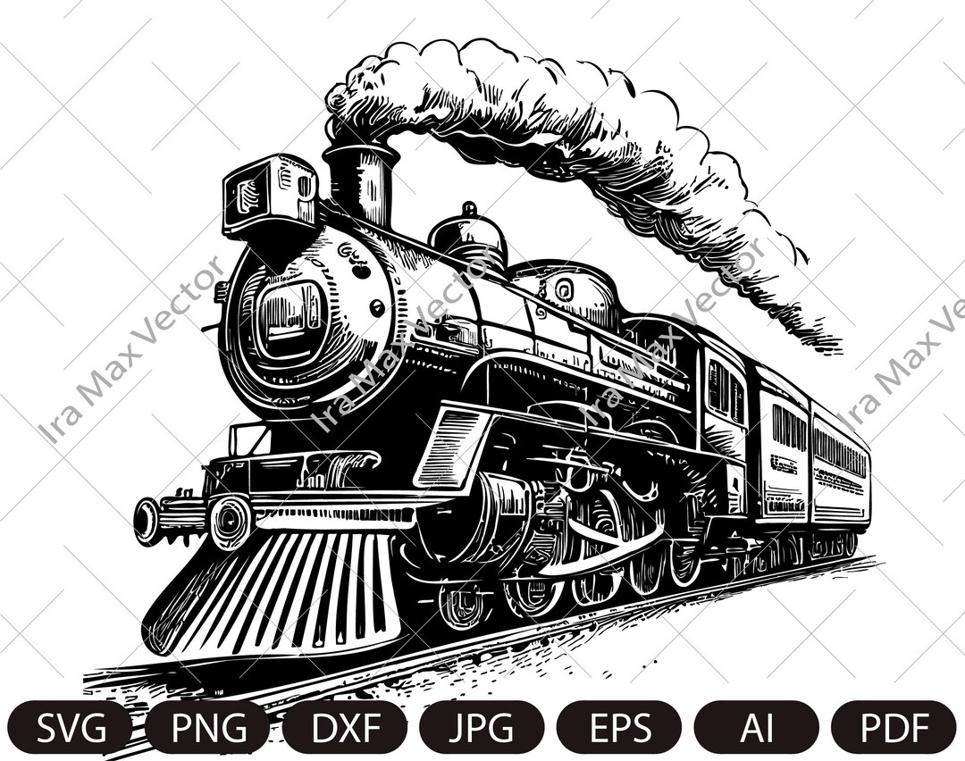 Retro style illustration of a vintage steam engine train or locomotive  going towards the viewer with sunburst in background on isolated background  Stock Vector Image & Art - Alamy