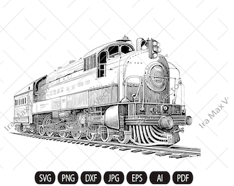 Train SVG/retro train svg/ train vintage/flights train svg/train detailed/ transportation svg/ stencil/ vinyl / cut file/ cuttable file