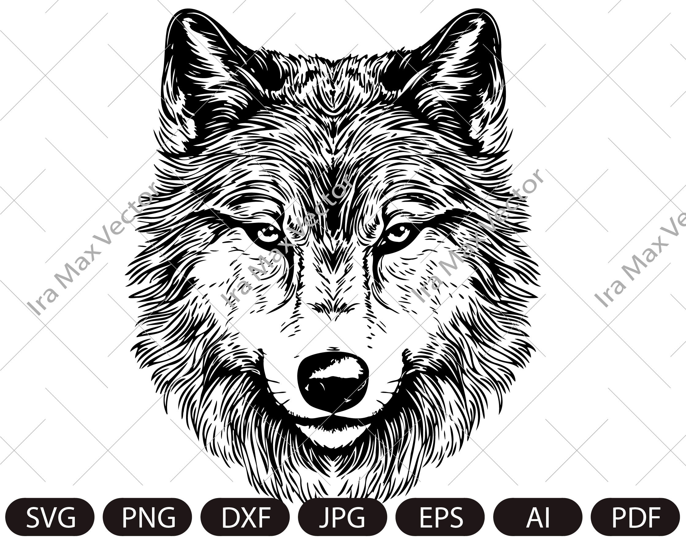 Wolf Face SVG File wolf Head Svg Wolf Svg Wolf Clipart - Etsy
