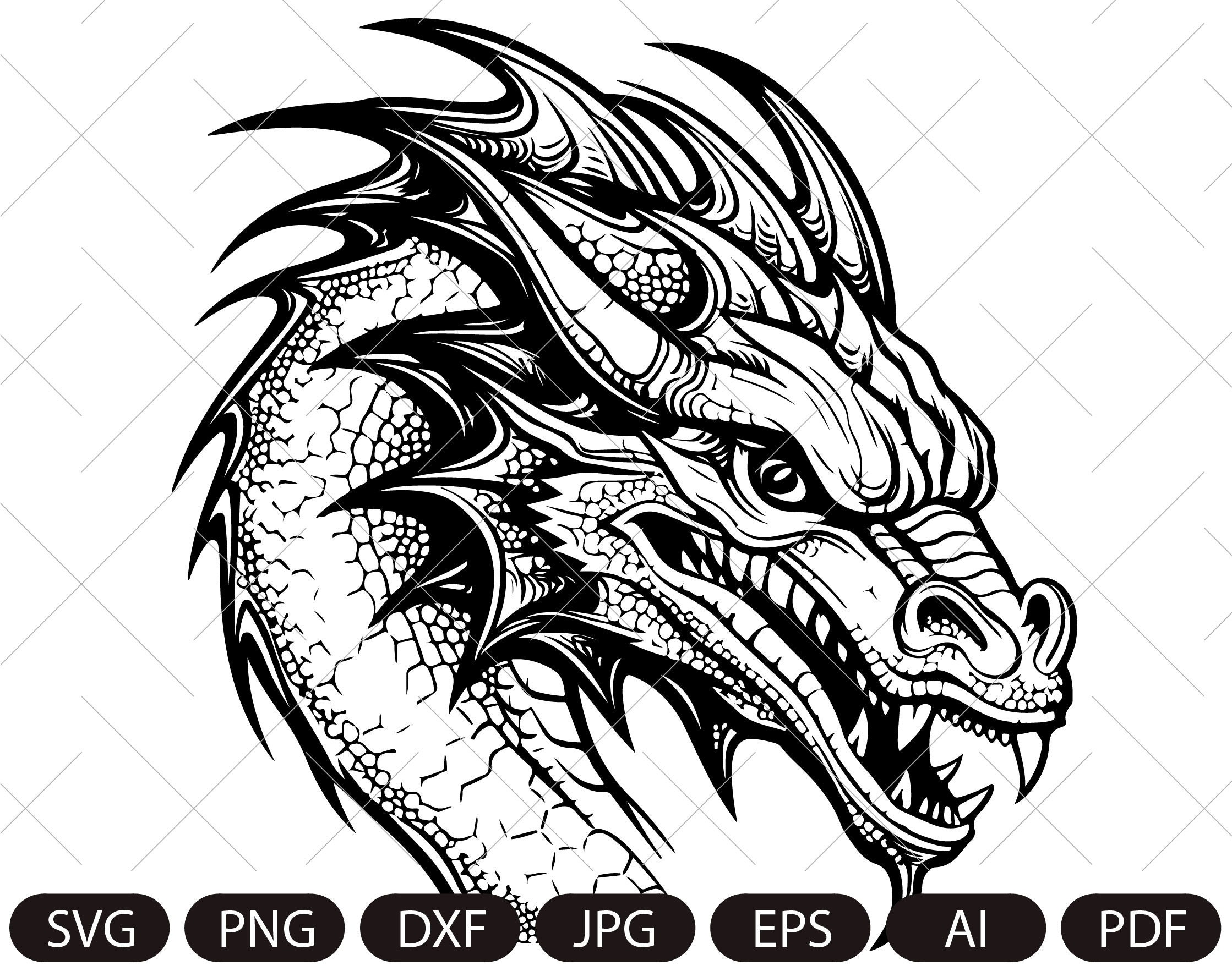 Dragon SVG Tribal Dragon SVG Dragon Tattoo Svg Dragon - Etsy