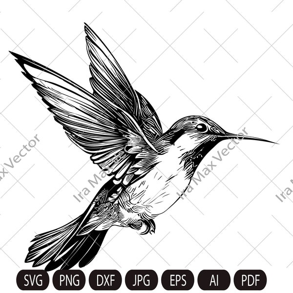 Hummingbird Svg, Hummingbird Clipart, Hummingbird Png, Hummingbird flying, Hummingbird Cut Files , Bird Silhouette, little bird,flower bird