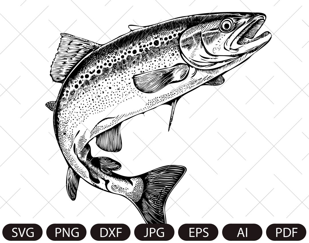 Trout Fish Svg, Fish Svg, Fishing, Sea Trout Fish,fishing Clip Art - Etsy