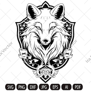 キツネの顔 svg / キツネの紋章 svg / キツネの紋章 / キツネの盾 / キツネの頭 svg / キツネ svg / キツネのマスコット svg / 印刷可能なキツネ / すぐにダウンロード