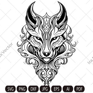Visage de renard/Svg héraldique renard/Armoiries de renard/bouclier de renard/tête de renard/Svg de renard/Mascotte de renard svg/renard imprimable/TÉLÉCHARGEMENT IMMÉDIAT