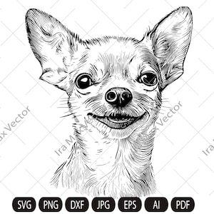 Chihuahua svg, smiling chihuahua, dog svg ClipArt, breed, head, Dog face vector, Memorial love, Download, printable art, shirt svg, cut file