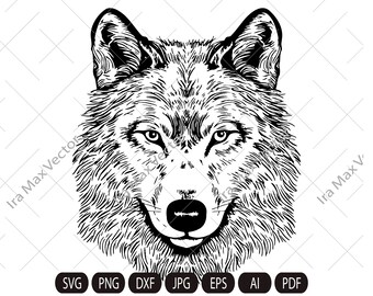 Wolf Face SVG File ,Wolf Head Svg , Wolf Svg , Wolf Clipart , Mountain Wolf Svg ,Wolf Shirt , Wolf Svg ,Files  Silhouette