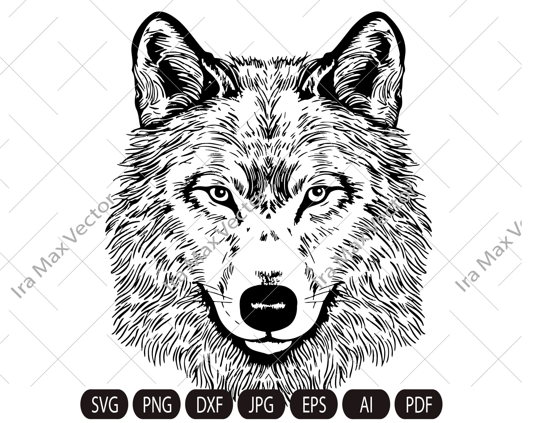 Wolf Face SVG File wolf Head Svg Wolf Svg Wolf Clipart - Etsy