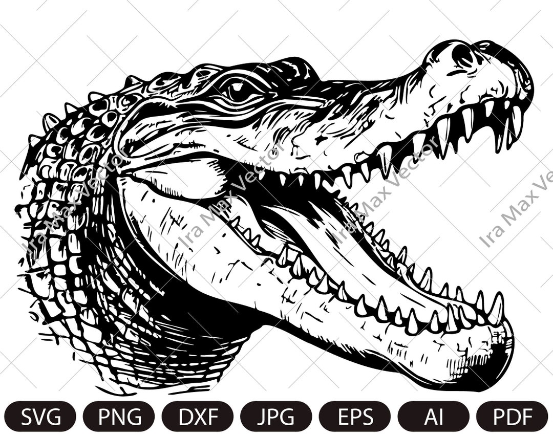 Crocodile SVG, Alligator Svg, Crocodile Clipart, Crocodile Detaled