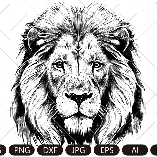 Löwe Gesicht svg / Löwenkopf svg / Löwe svg / König der Löwen svg Lions Maskottchen svg / Leo svg /Löwenkopf /Lion printable / INSTANT DOWNLOAD