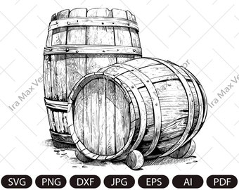 Wooden Barrel svg, Barrels Svg, Wine BarrelsSvg, Barrel Dxf, Barrel Png, Barrel Clipart, Barrel Files