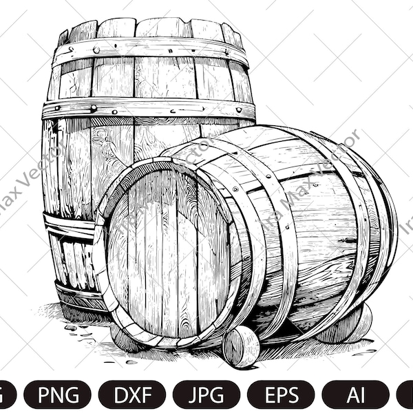 Wooden Barrel svg, Barrels Svg, Wine BarrelsSvg, Barrel Dxf, Barrel Png, Barrel Clipart, Barrel Files