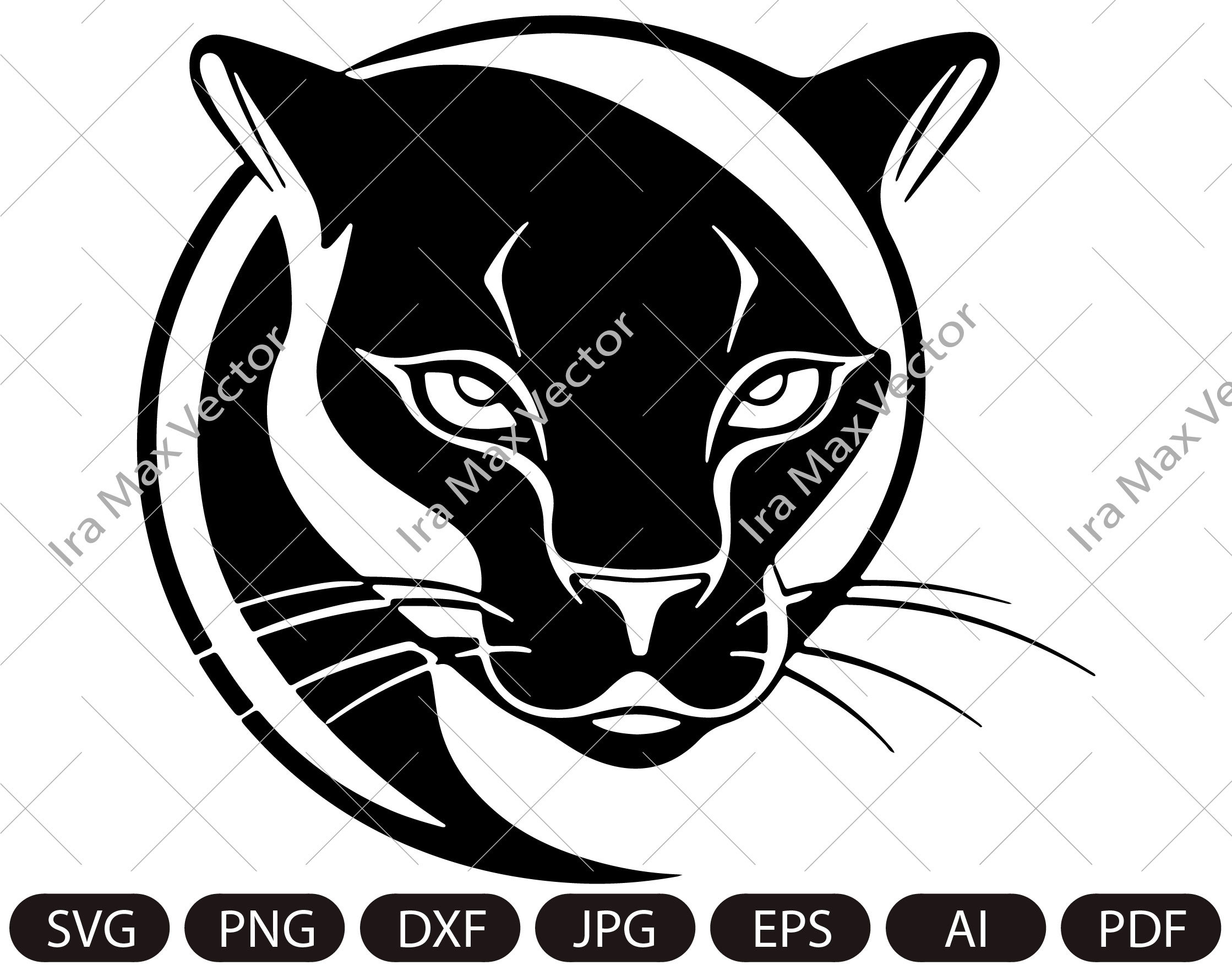 Panther Face Svg / Panther Head Svg / Panther Svg / Panther Mascot Svg