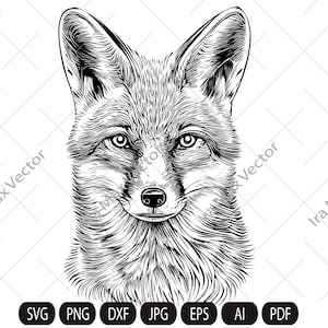 Visage de renard svg / tête de renard svg / renard svg / mascotte renard svg / imprimable renard / TÉLÉCHARGEMENT IMMÉDIAT