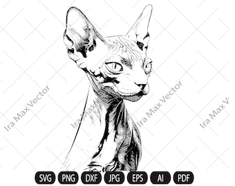 Sphinx Cat Svg, Sphinx Cat  face ,  Sphinx Cat  head , Sphinx Cat Files, Sphinx Cat Silhouette, Sphinx Cat Design File Cutting File