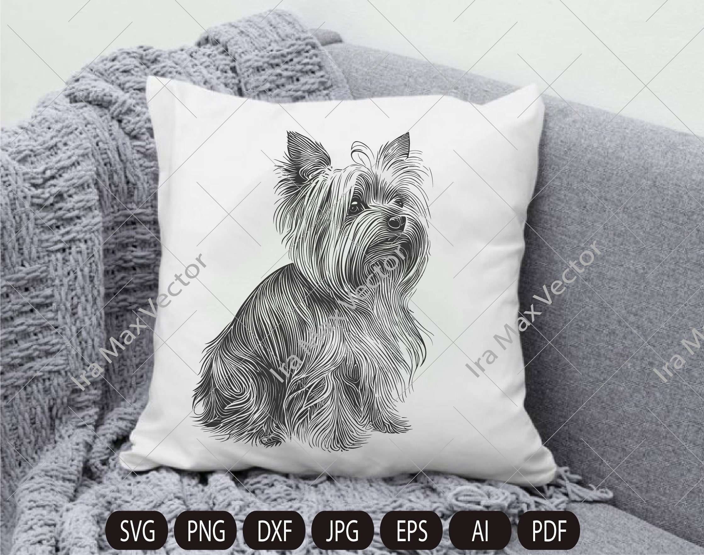 Yorkie Svg File Yorkshire Dog Svg, Yorkshire Terrier SVG, Yorkie Face Clipart, Dog Svg ...