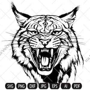 Lynx Svg, Angry lynx svg, Lynx Clipart, Lynx Png, Lynx Head, Lynx Cut Files , Lynx Silhouette, Wild Cat Silhouette,Lynx printable