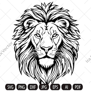 ライオンの顔 svg / ライオンの頭 svg / ライオン svg / ライオンキング svg ライオンのマスコット svg / レオ svg / ライオンの頭 / ライオンの印刷可能 / 即時ダウンロード