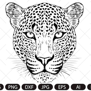 Luipaard Svg, Cheetah Svg, Cheetah Hoofd, Dier Svg, Instant Download, Svg, PNG, Eps, jpg Digitale Download, Luipaardhoofd/clipart silhouet