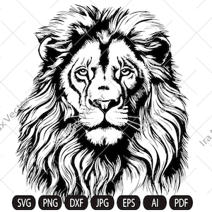 ライオンの顔 svg、ライオンの頭 svg、ライオン svg、ライオンキング svg、ライオンのマスコット svg、レオ svg、ライオンの頭、ライオンの印刷可能、即時ダウンロード