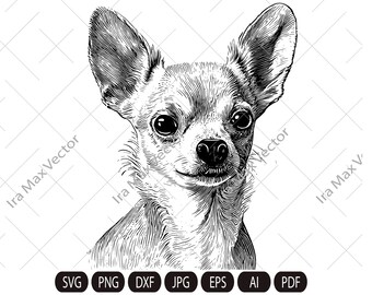 Chihuahua svg, dog svg ClipArt, breed, head, Dog face vector, Memorial love, Download,  png, dxf, printable art, shirt svg, cut file