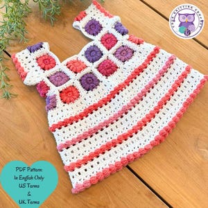 Granny Square Child&#39;s Top Crochet Pattern, Crochet Tutorial PDF Download