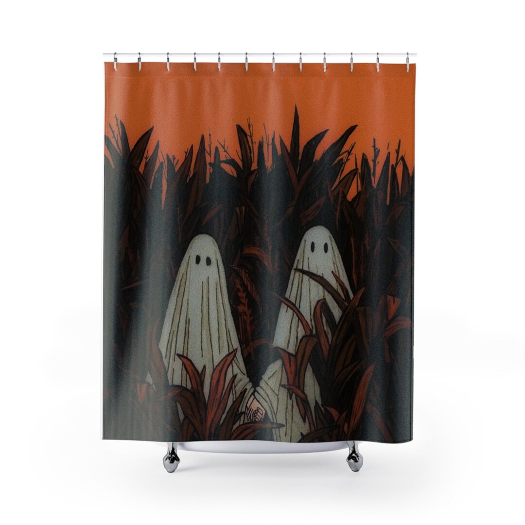 Sheet Ghosts Shower Curtain Halloween Bathroom Decor Ghost Etsy