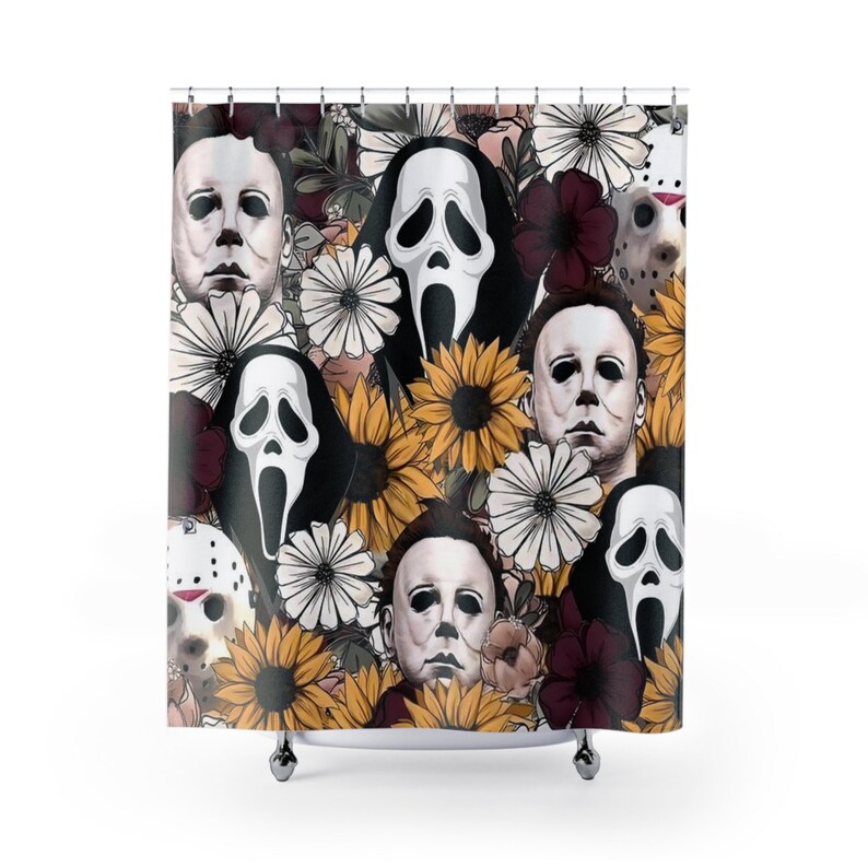 Jason Voorhees and Michael Myers Floral Shower Curtain Horror Etsy