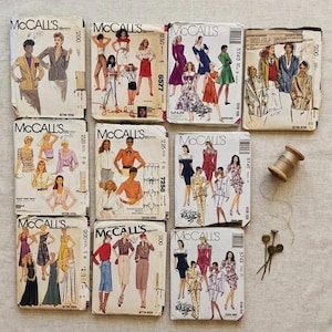 Vintage McCalls Sewing Pattern Lot 10 1980s 1990s Dresses Jackets Skirts Pants
