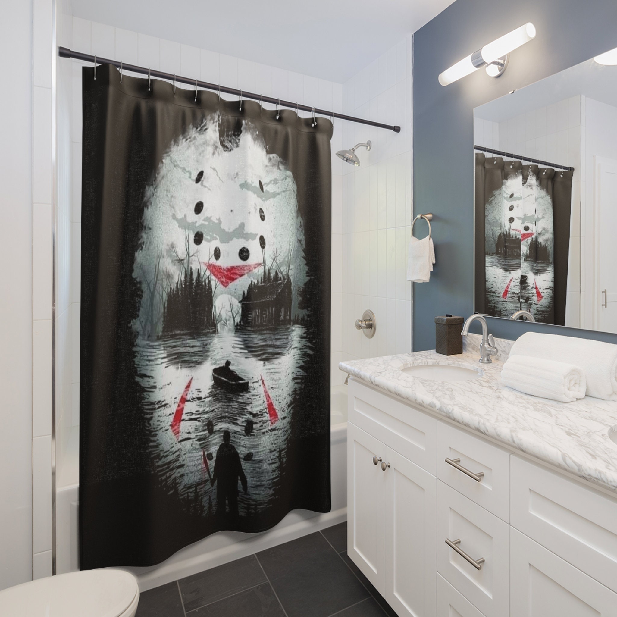 Freddy Krueger Horror Movie Shower Curtain Camp Lake Etsy