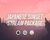 Japanese Sunset - Animated Stream Pack Twitch | Overlay, Screens, Pannels, Alerts, Transition