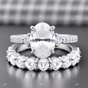 2.40 CT White Oval Diamond Engagement Wedding Ring Set In 925 Sterling Silver,Bridal Ring Set,Edwardian Ring,Gift For Her,Anniversary Gifts