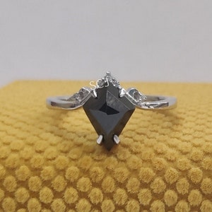 2.20 CT Onyx Black Kite Cut Diamond Engagement Wedding Ring In 925 Sterling Silver,Kite Engagement Ring,Black Diamond Ring,Rings For Women