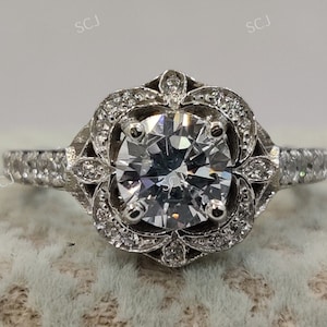 Antique 2.00 CT White Round Cut Diamond Engagement Wedding Ring In 925 Sterling Silver,Antique Engagement Ring,Art Deco Engagement Ring