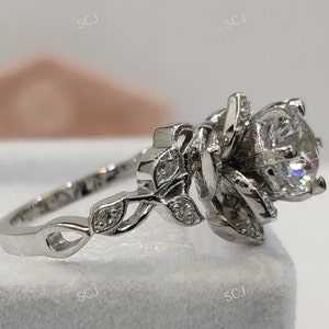 1930s Vintage 2.0 CT White Round Cut Diamond Engagement Wedding Ring In 925 Sterling Silver,Antique Engagement Ring,Edwardian Ring,Art Deco