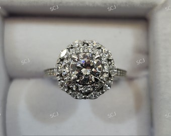 Vintage 1.80 Ct Weißer Rundschliff Diamant Verlobungsring In 925 Sterling Silber, Antik Verlobungsring, Art Deco Verlobungsring