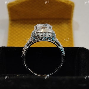 1930er Art Deco Verlobungsring, 2.40 CT Rundschliff, Sterling Silber