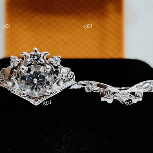 1930s Vintage 2.0 CT White Round Cut Diamond Engagement Wedding Ring Set In 925 Sterling Silver,Anniversary Gifts,Antique Engagement Ring