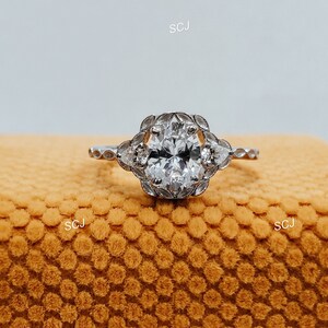 Art Deco 2.20 CT White Oval Cut Diamond Engagement Wedding Ring In 925 Sterling Silver,Oval Engagement Ring,Gift For Her,Anniversary Ring