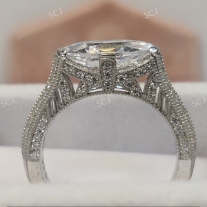 1930s Vintage Style 1.80 Ct White Marquise Diamond Wedding Ring,Antique Engagement Ring,Filigree Ring,Art Deco Ring,Engagement Ring