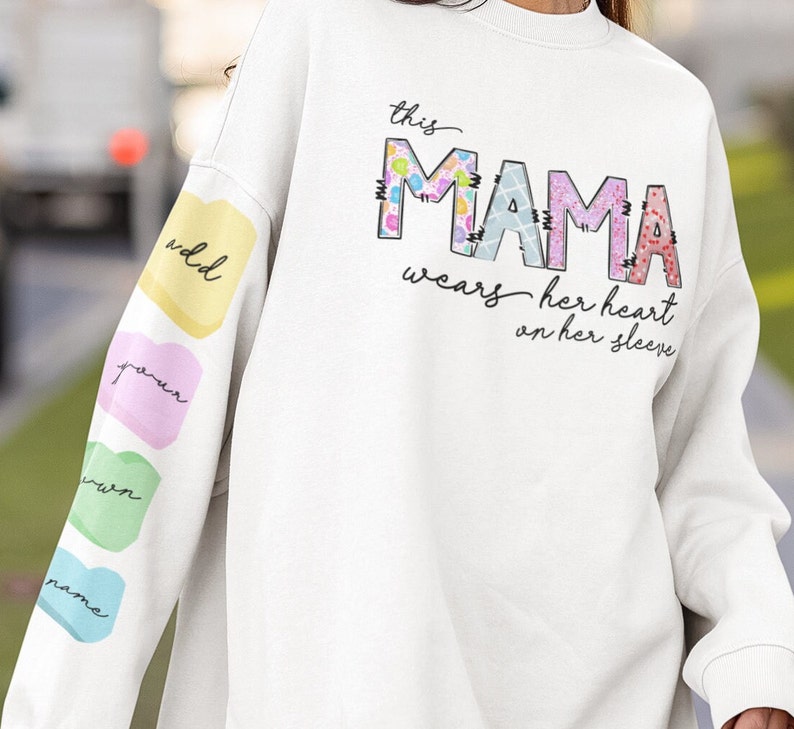 This Mama Wears Her Heart on Her Sleeve Valentines Png Add - Etsy