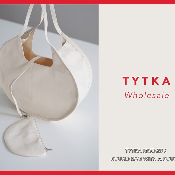 TYTKA25 | Round Bag With a Pouch | Shoulder Bag | Natural