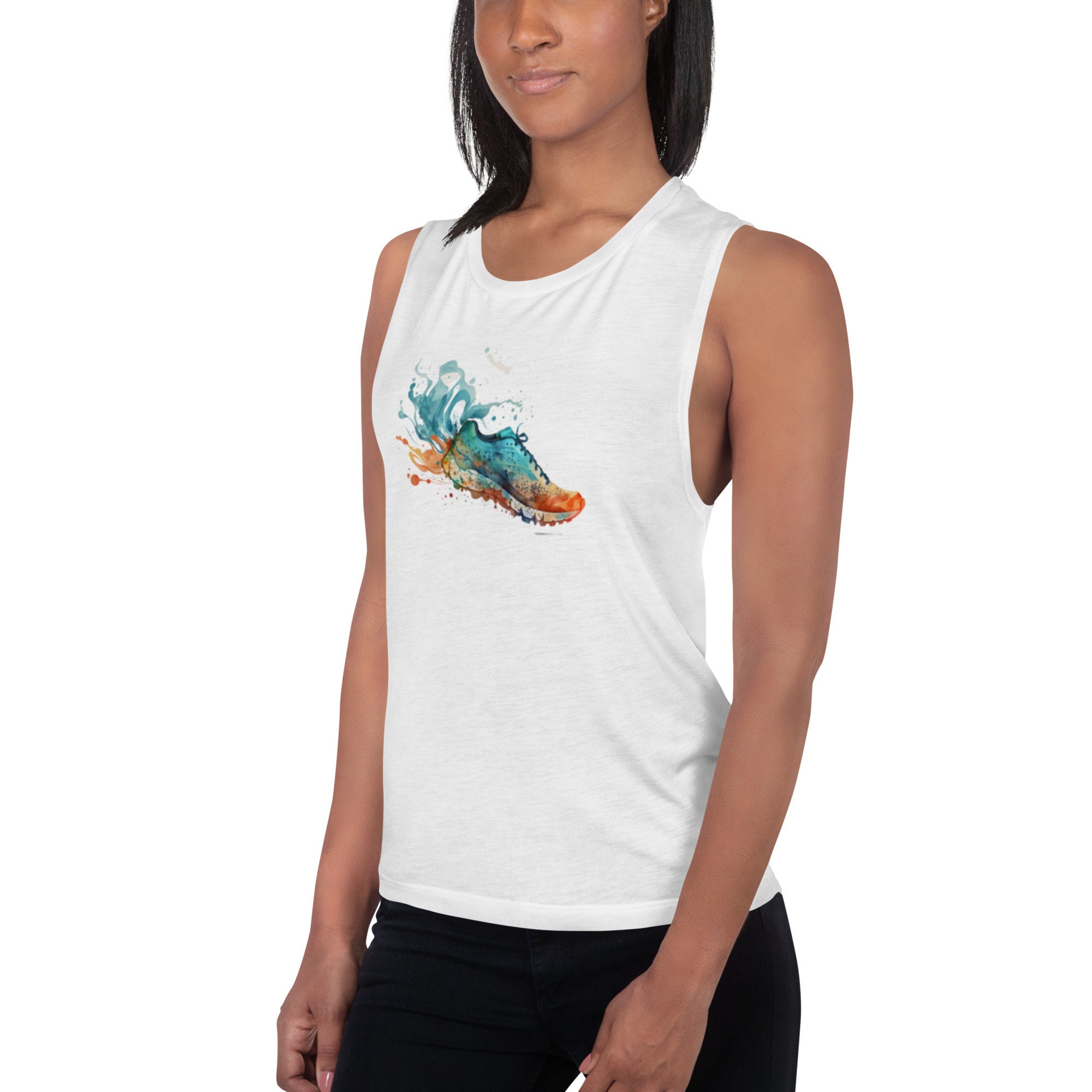 Muscle Tank - Unique Running Watercolor Print - Workout Tank - Perfect ...