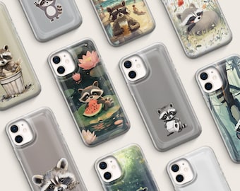 Racoon TPU Gel Phone Case Animal Lover Gift Cover for iPhone Samsung Pixel