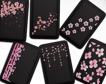 Sakura Leather MagSafe Wallet Japanese Floral iPhone Card Holder