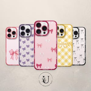Coquette Bow Phone Case Girly Personalized Cover for iPhone 16Pro Max, 15,14Plus,13mini,12 Samsung S25Ultra,S24Fe, S23Fe,A56,A55,A36