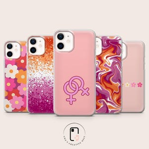 Étui pour téléphone Lesbian Pride, design minimaliste, coque en gel souple pour iPhone Samsung Pixel