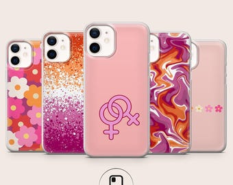 Lesbische Pride-telefoonhoesje Minimalistisch ontwerp Zachte gelcover voor iPhone Samsung Pixel