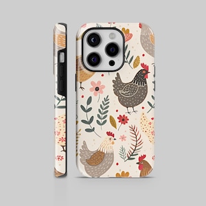 Chicken Pattern Tough Phone Case: Farm Animal Cover for iPhone, Samsung & Pixel
