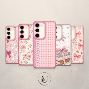 Coquette bows Phone Case Pink Personalized Cover for Samsung S25Ultra, S24Fe, S23Fe, A56, A55,A36,A15, iPhone 16Pro Max, 15,14 Plus,13mini